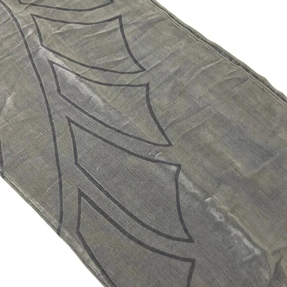 Auth GIORGIOARMANI - Gray Dark Gray Silk Scarf - Picture 6 of 6